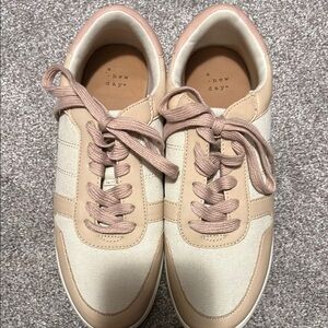 A New Day Cream and Pink Sneakers Retro-Inspired Design